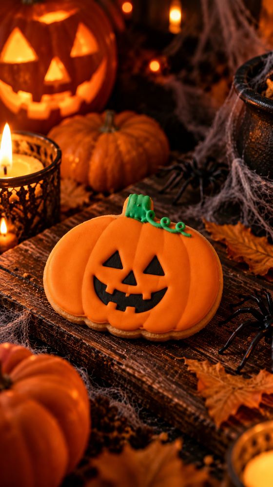 Galleta de calabaza iluminada
