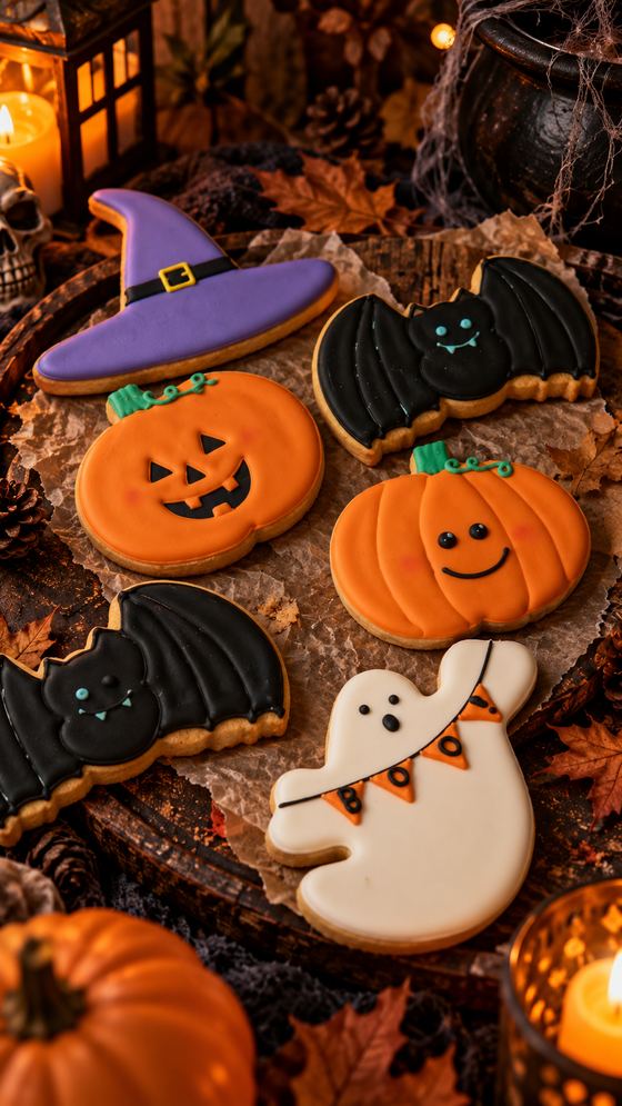 Galletas de Halloween a la luz de las velas