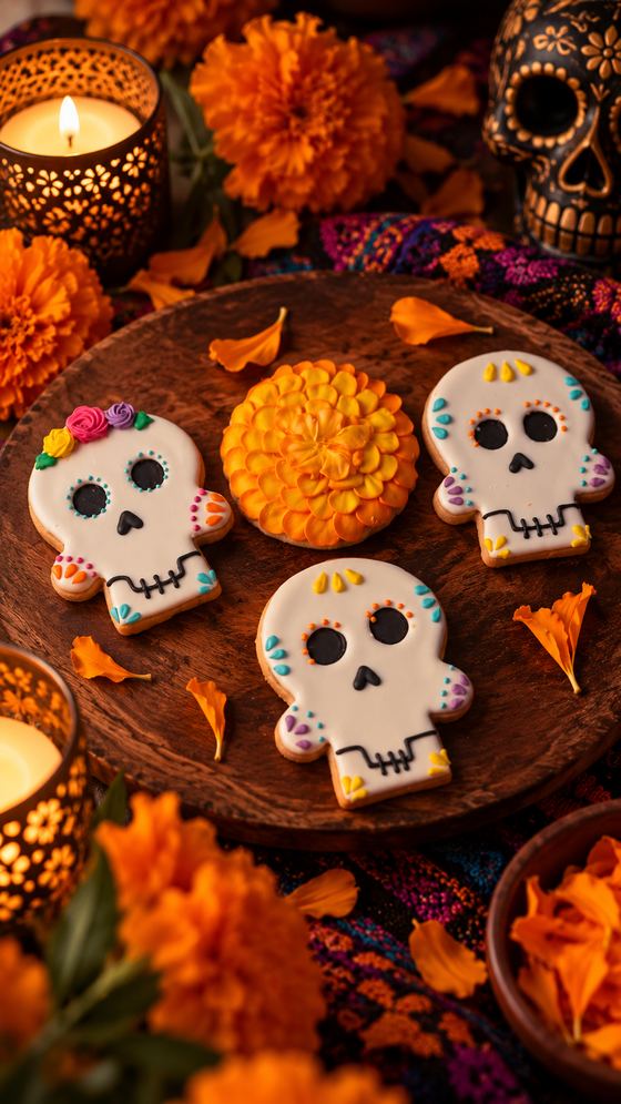 Galletas calavera en ofrenda