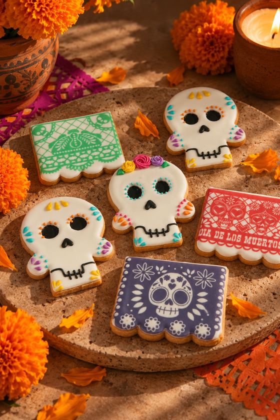Galletas de Día de Muertos en altar tradicional
